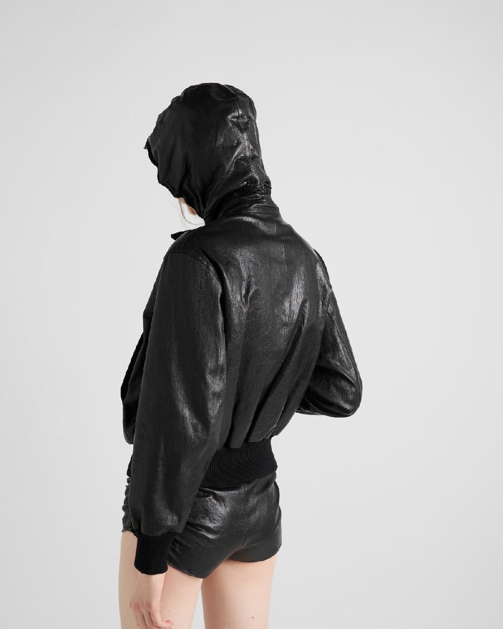 Prada Sudadera De Piel Con Capucha