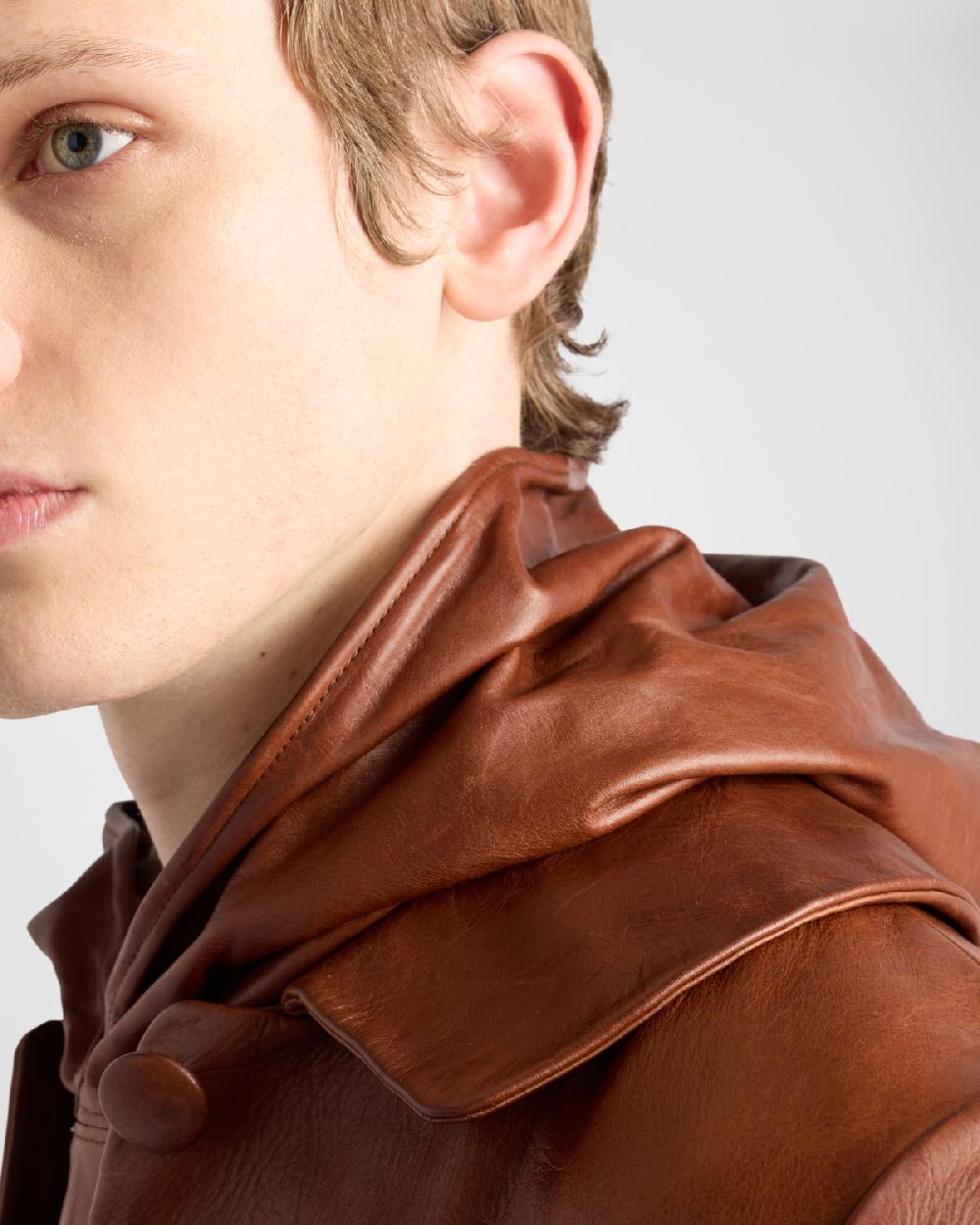 Prada Sudadera De Piel Con Capucha