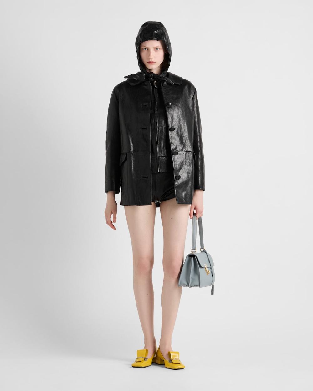 Prada Sudadera de piel con capucha