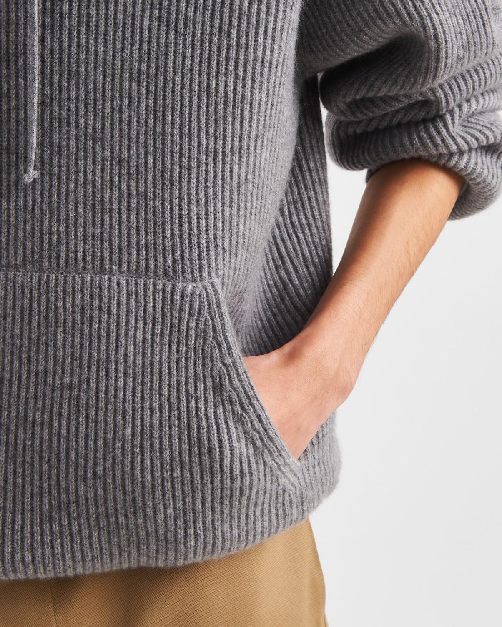 Prada Sudadera De Punto De Cachemir Con Capucha