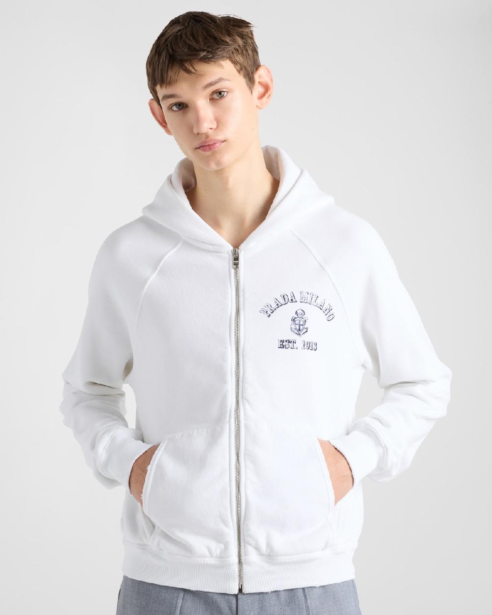 Prada Sudadera En Felpa De Algodón Con Capucha