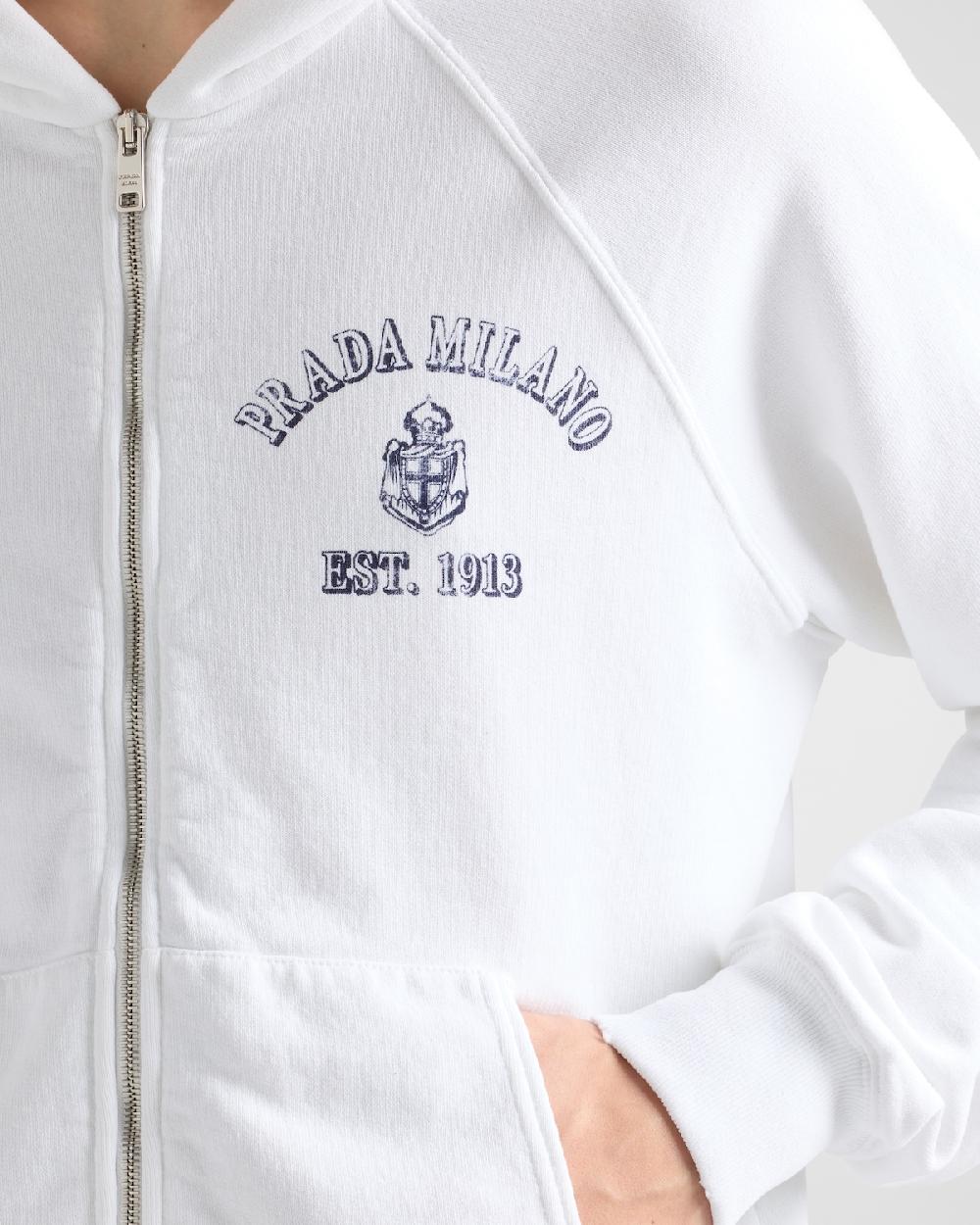 Prada Sudadera En Felpa De Algodón Con Capucha