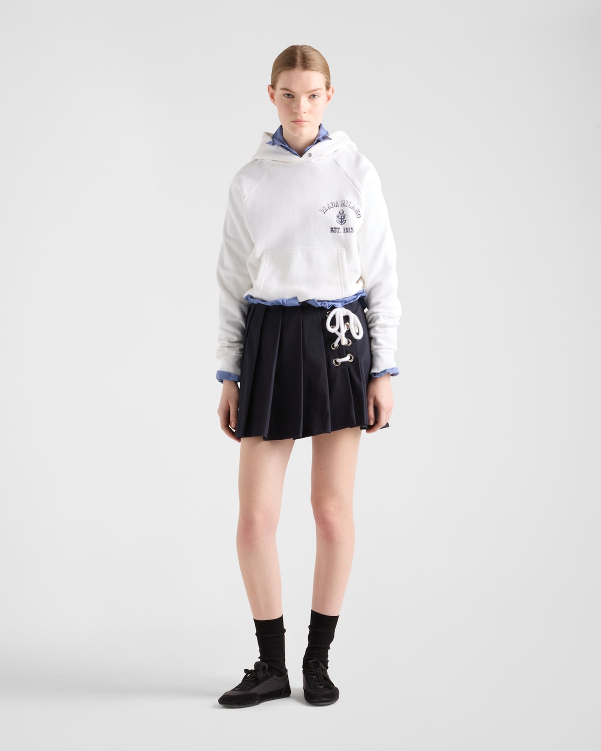 Prada Sudadera en felpa de algodón con capucha