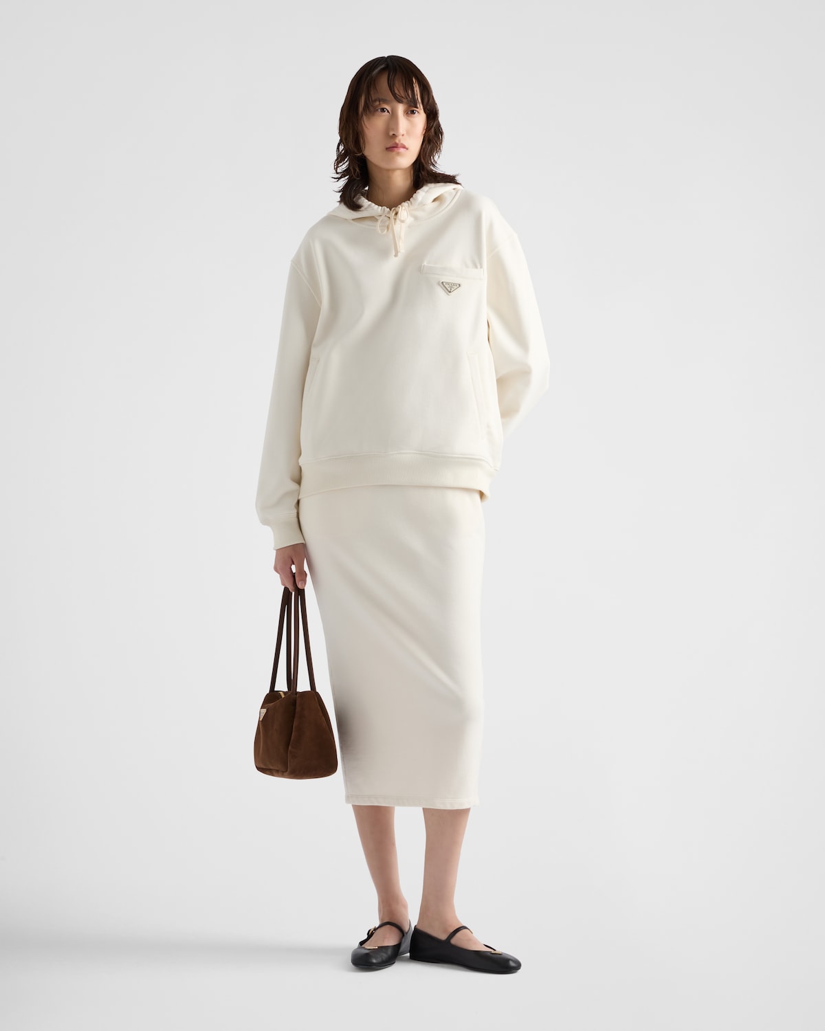 Prada Sudadera en felpa de algodón con capucha