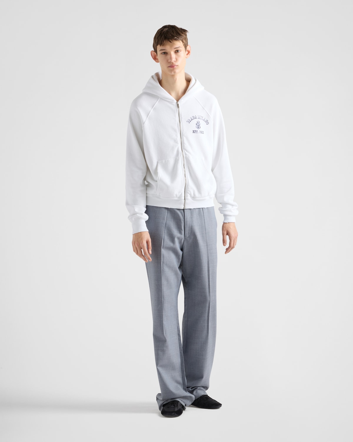 Prada Sudadera en felpa de algodón con capucha