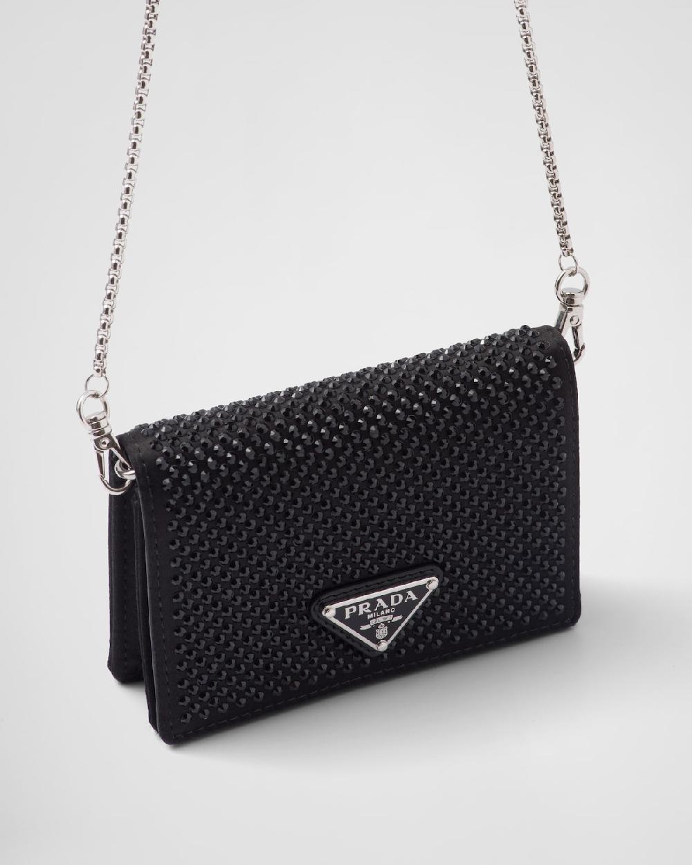 Prada Tarjetero con bandolera y cristales