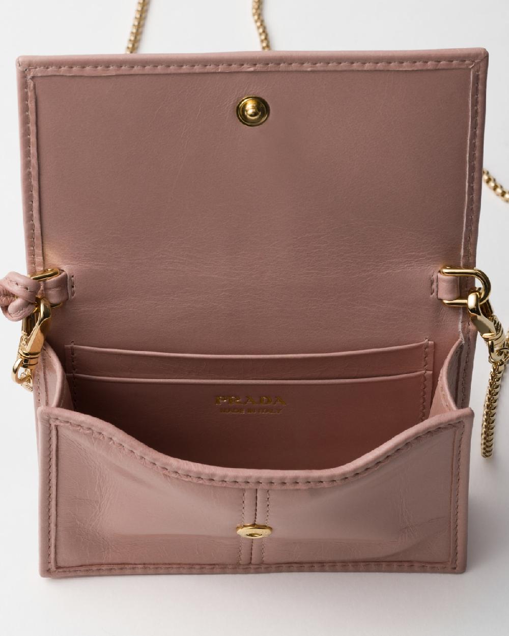 Prada Tarjetero De Piel Con Bandolera