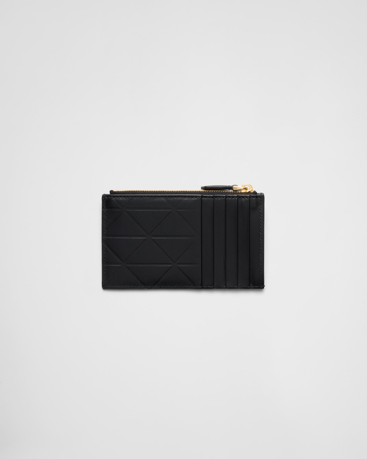 Prada Tarjetero De Piel Con Motivo De Triángulos