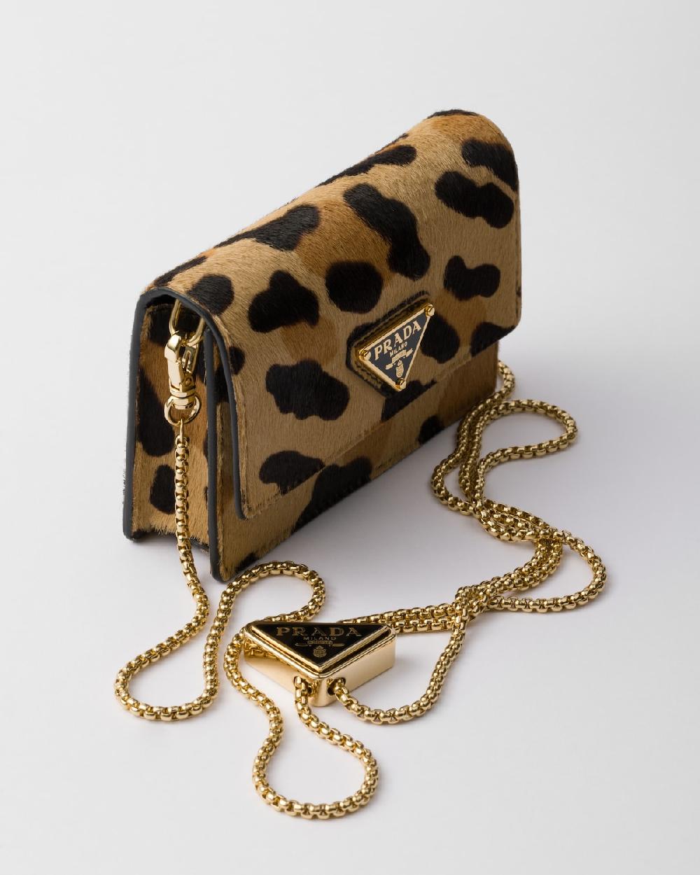 Prada Tarjetero De Piel Estampada Con Correa