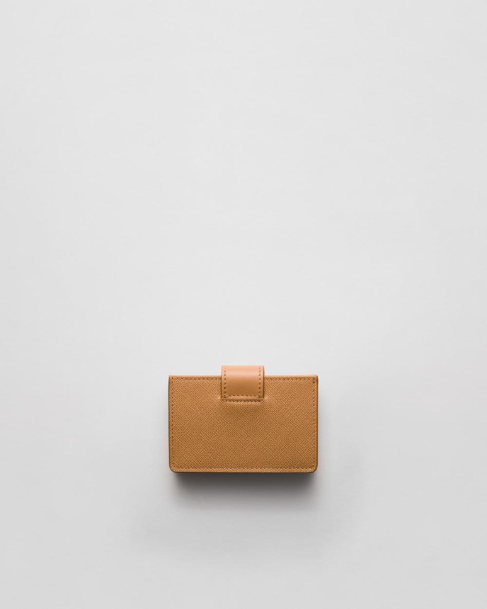 Prada Tarjetero De Piel Y Saffiano