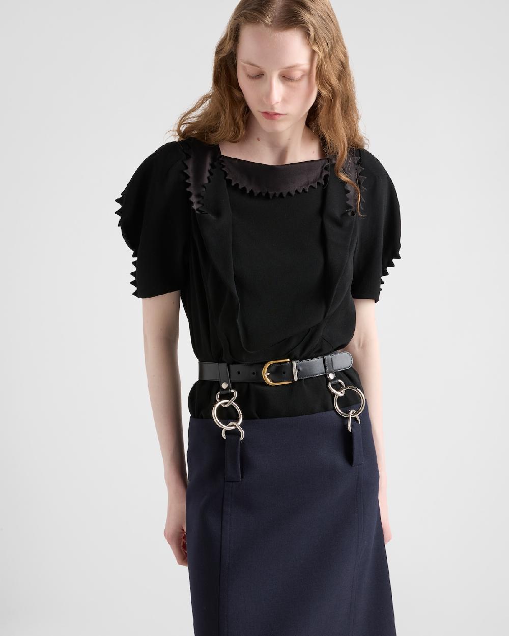 Prada Top De Crepé De Cady