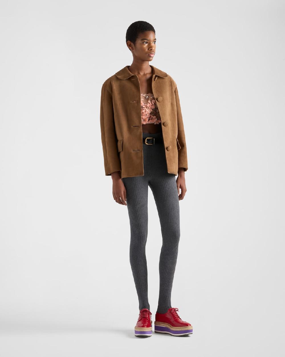 Prada Top de organza bordada