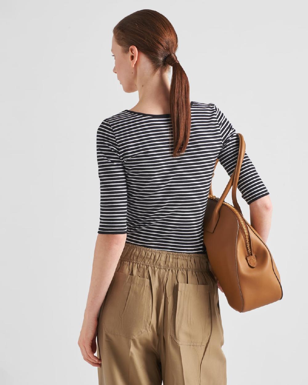 Prada Top De Punto A Rayas