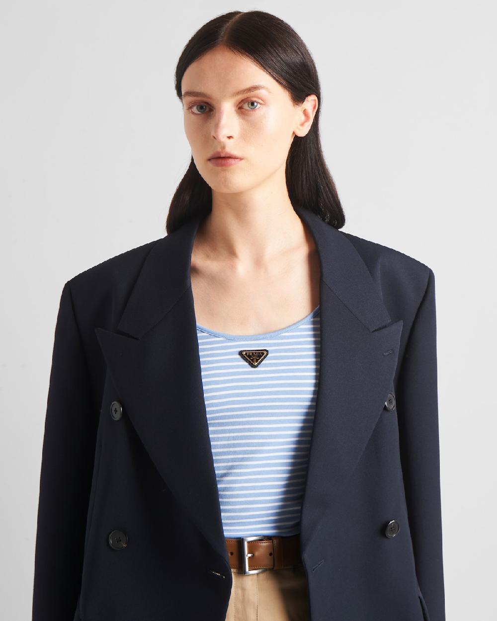 Prada Top De Punto A Rayas