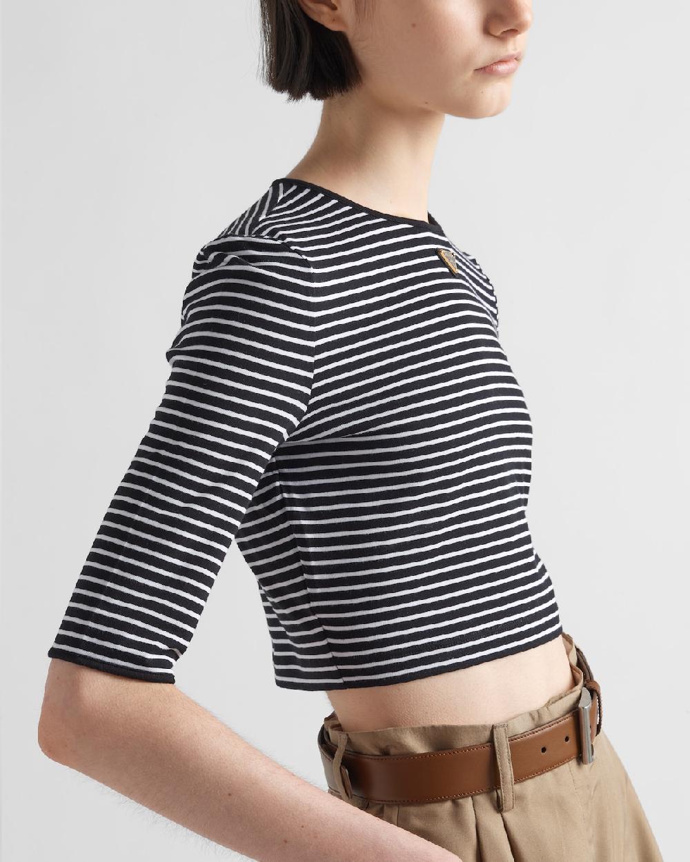 Prada Top De Punto A Rayas