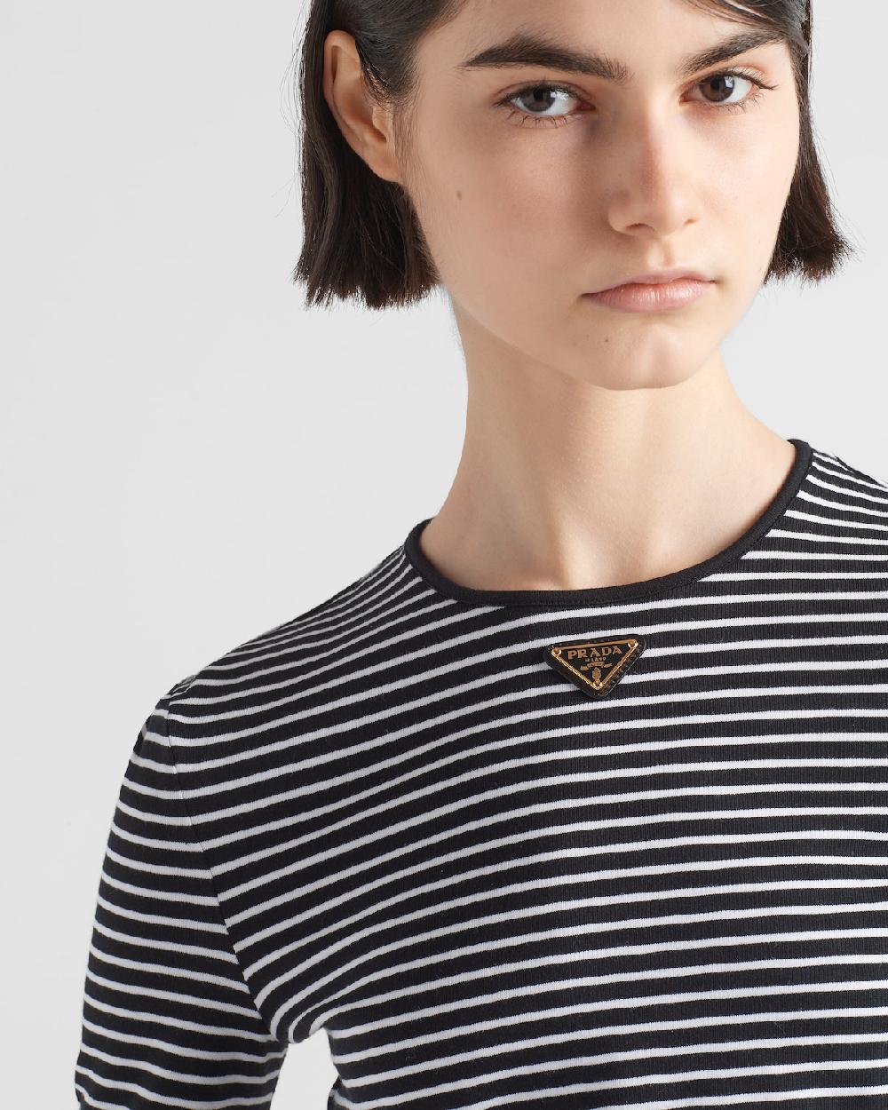 Prada Top De Punto A Rayas