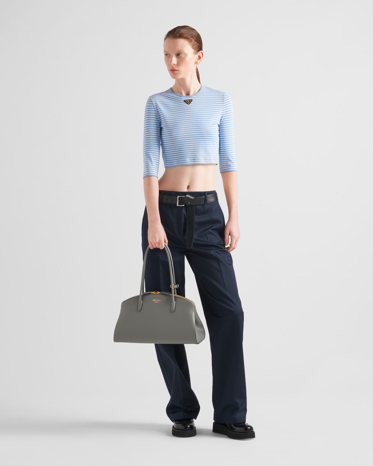 Prada Top de punto a rayas