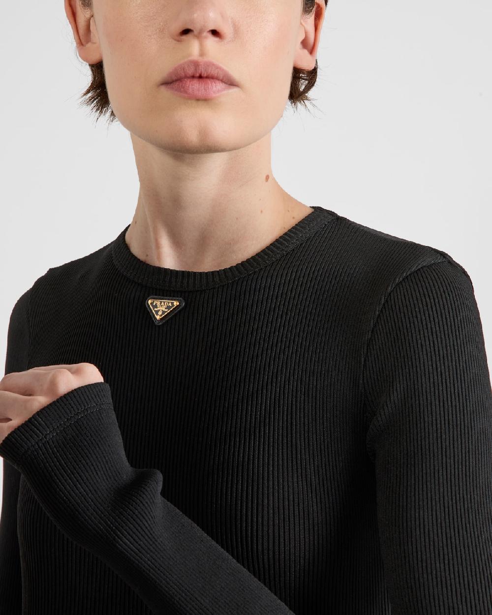 Prada Top De Punto Acanalado