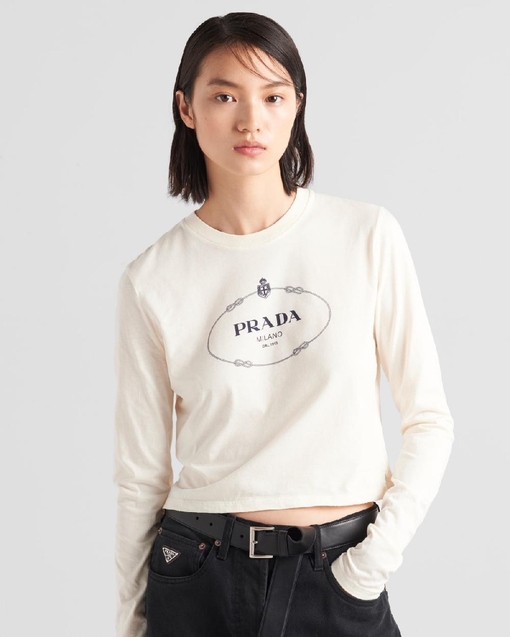 Prada Top De Punto Estampado