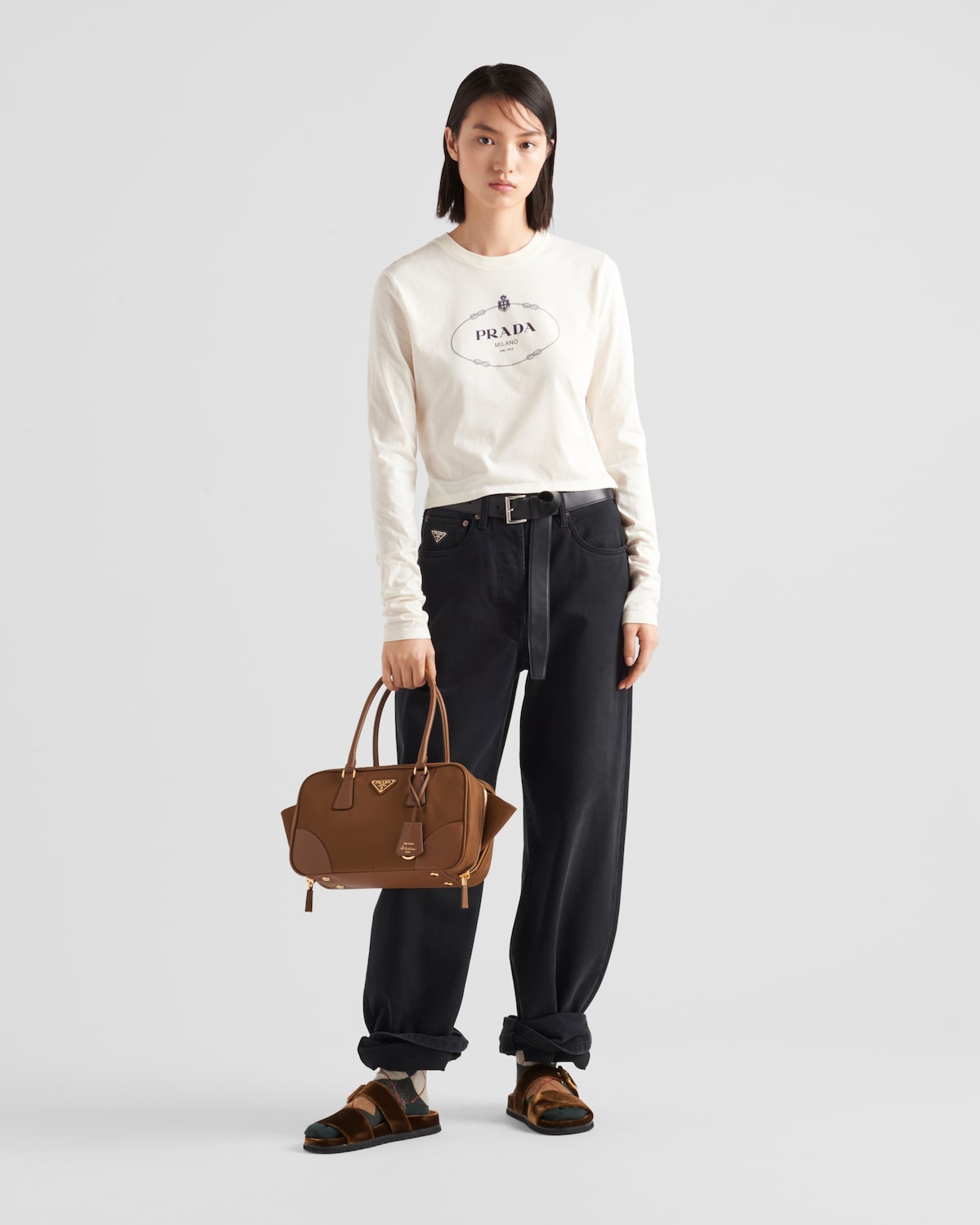 Prada Top de punto estampado