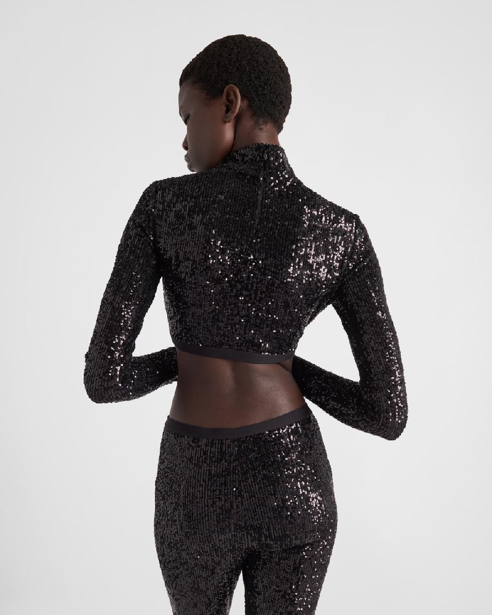 Prada Top Elástico De Lentejuelas