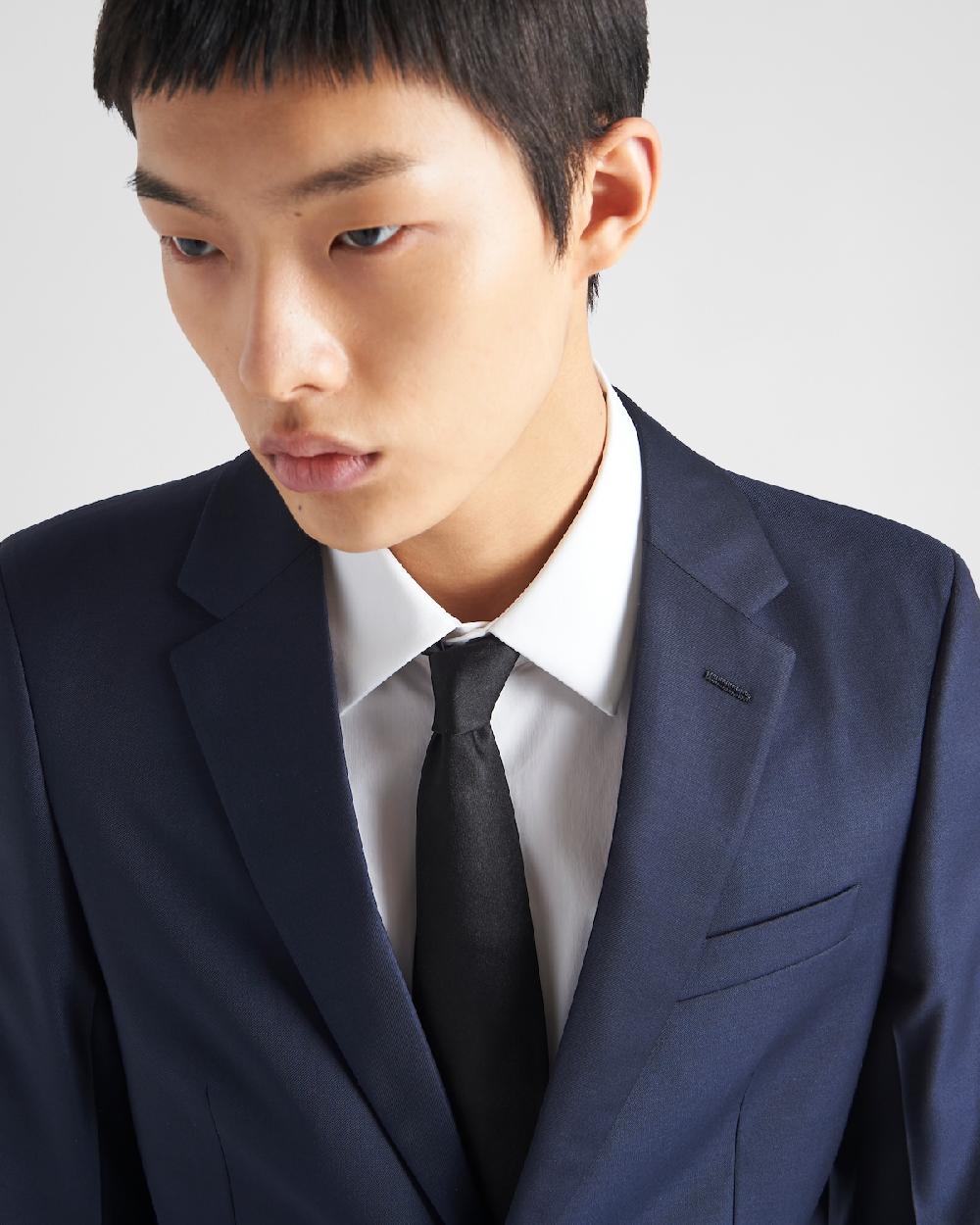 Prada Traje De Lana De Cruzado Simple