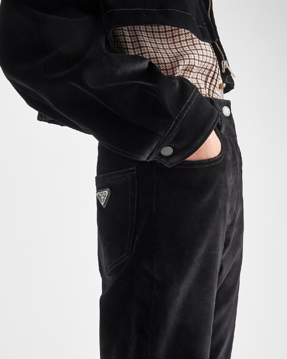 Prada Vaqueros De Terciopelo Con Cinco Bolsillos