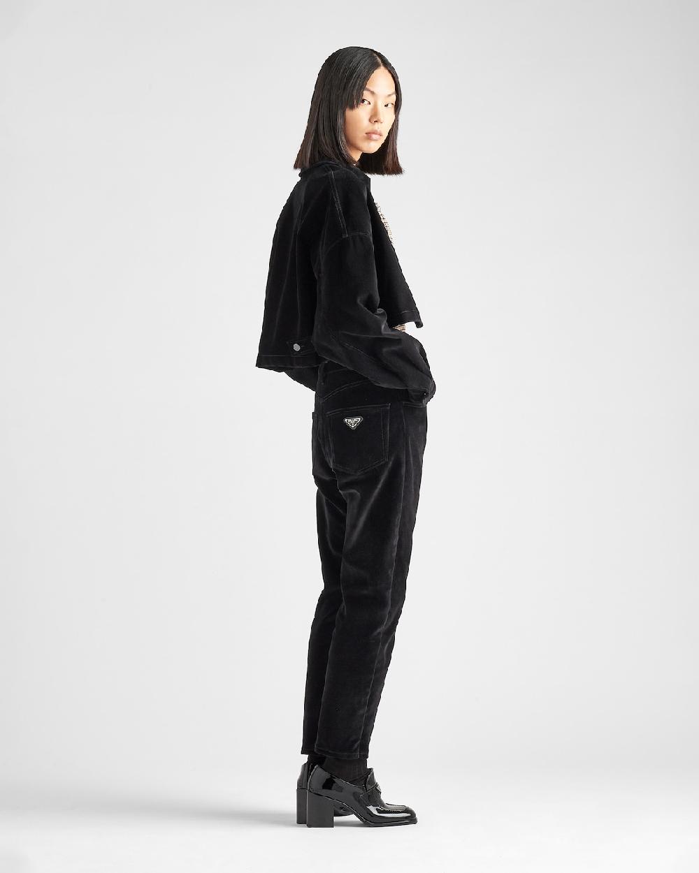 Prada Vaqueros De Terciopelo Con Cinco Bolsillos