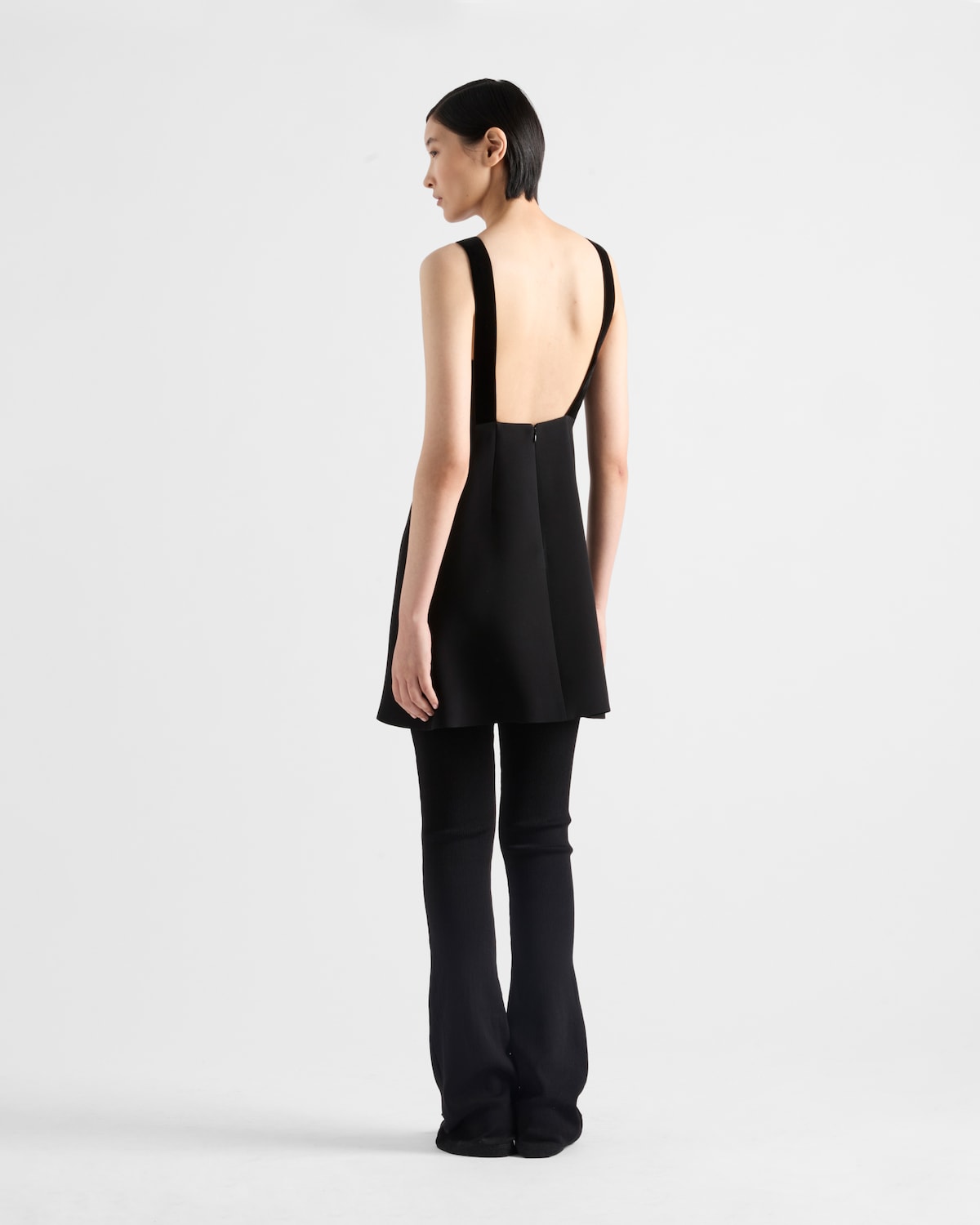 Prada Vestido Corto De Cady Bordado