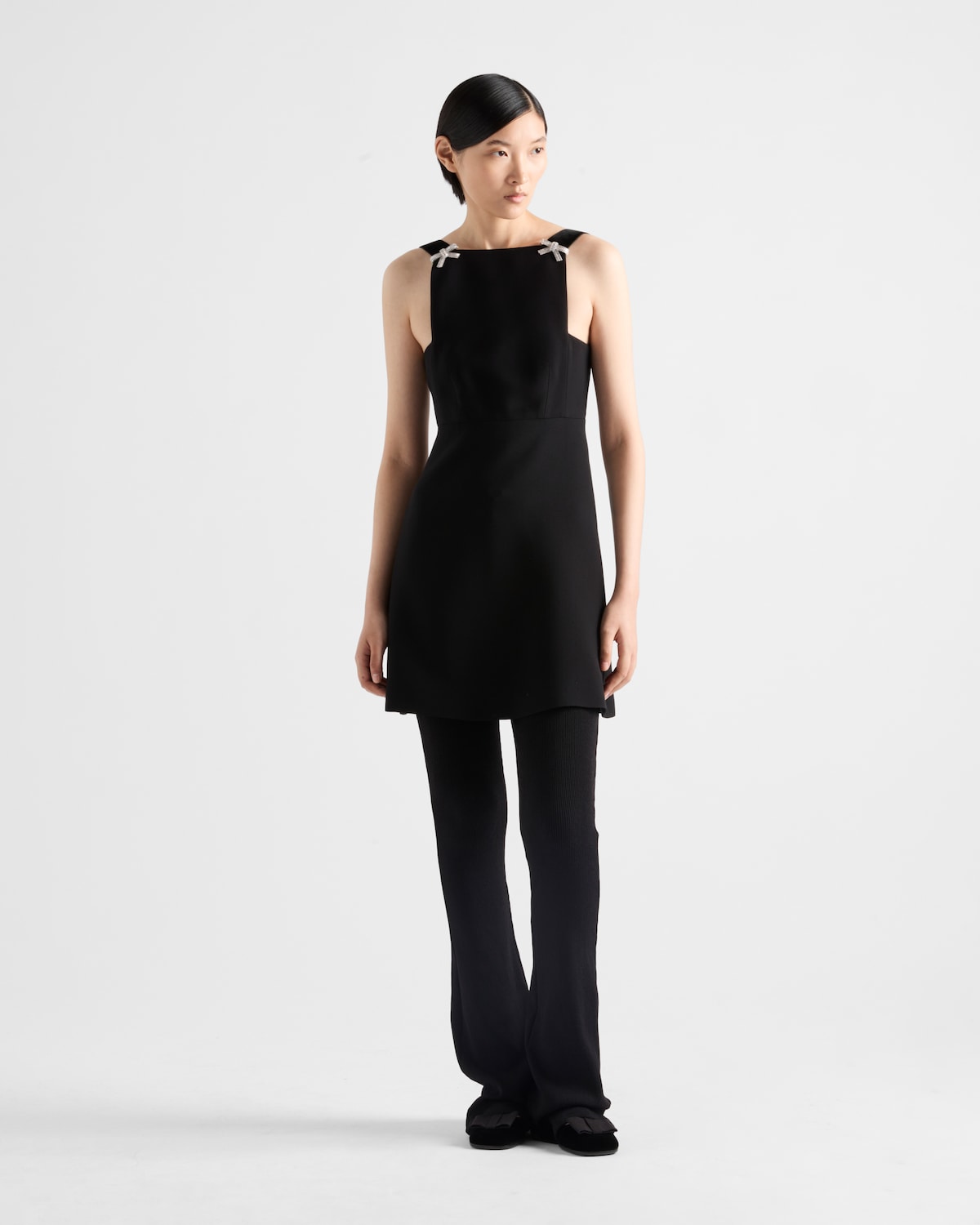 Prada Vestido corto de cady bordado