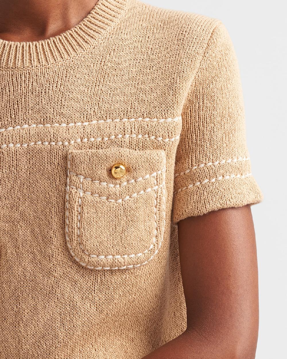 Prada Vestido De Algodón De Cuello Redondo