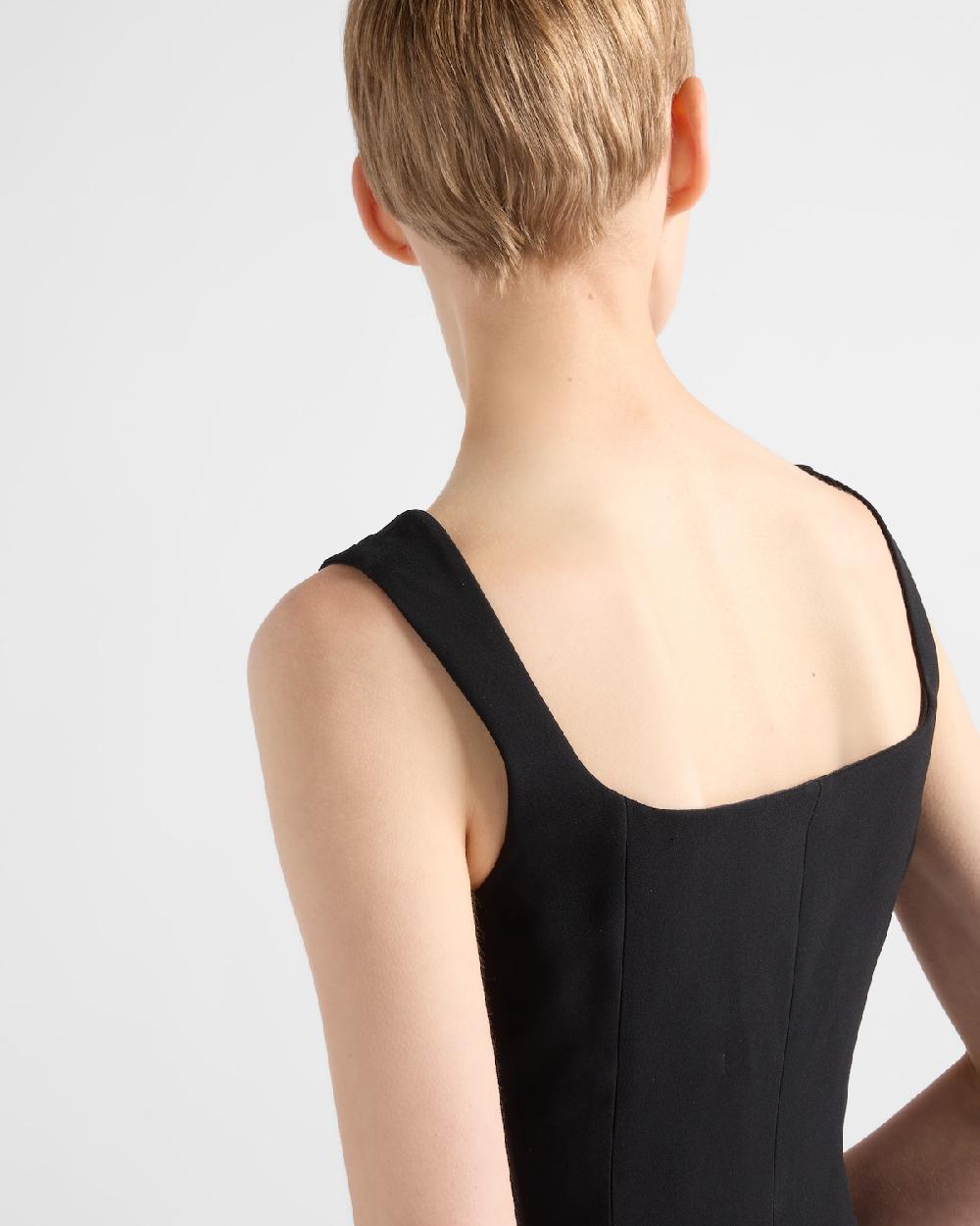 Prada Vestido De Cady Bordado