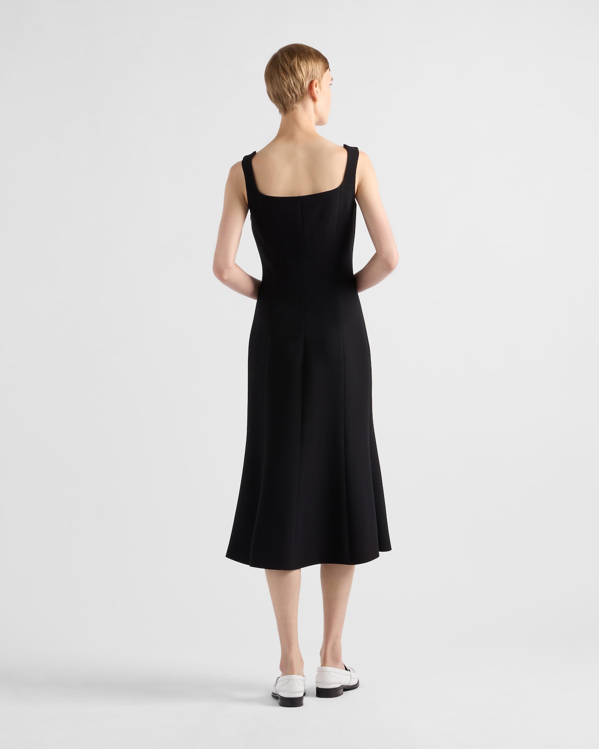 Prada Vestido De Cady Bordado