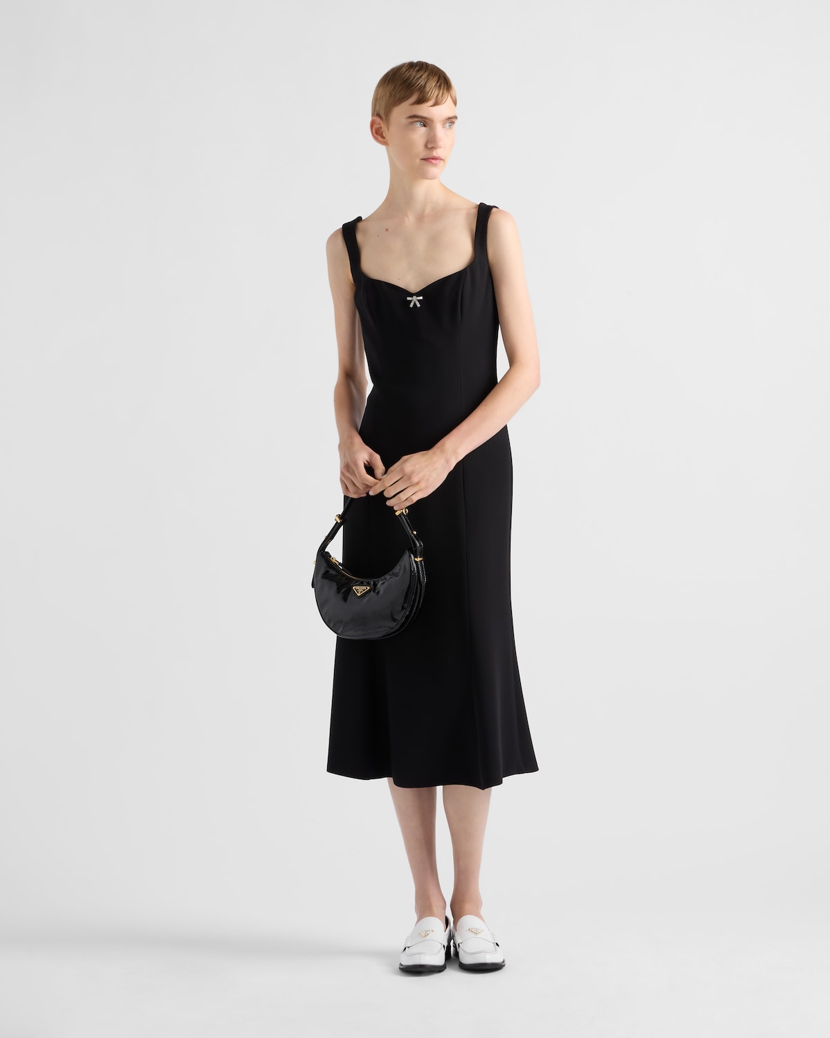 Prada Vestido de cady bordado