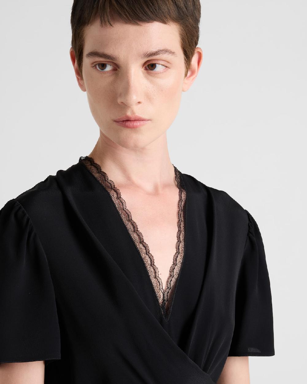 Prada Vestido De Crepé