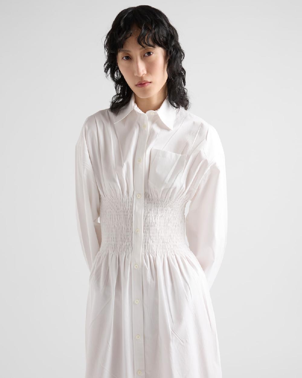 Prada Vestido De Lona De Algodón