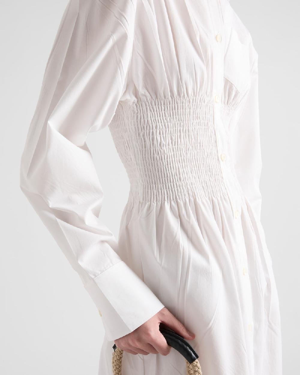 Prada Vestido De Lona De Algodón