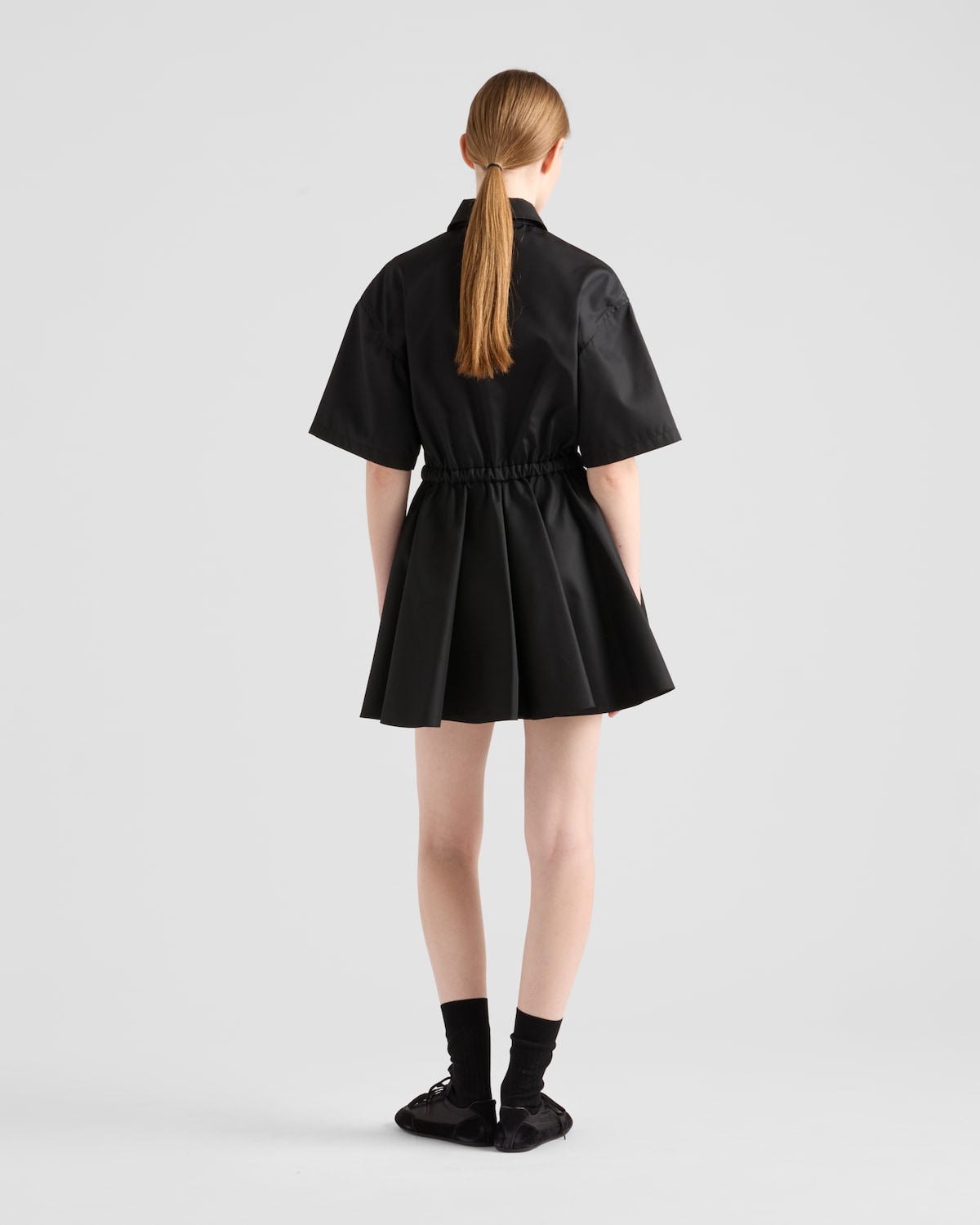 Prada Vestido De Manga Corta En Re-Nylon