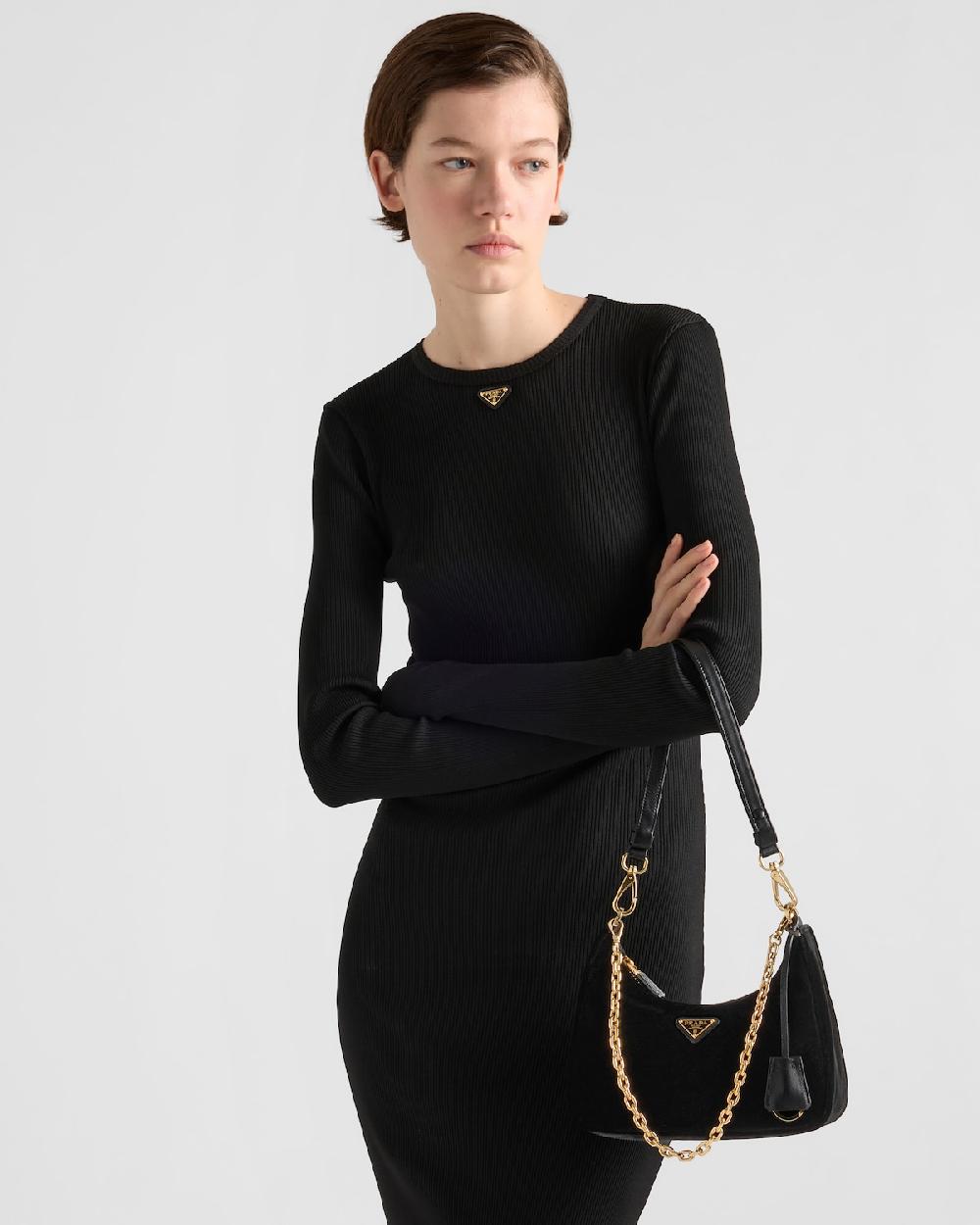 Prada Vestido De Punto Acanalado