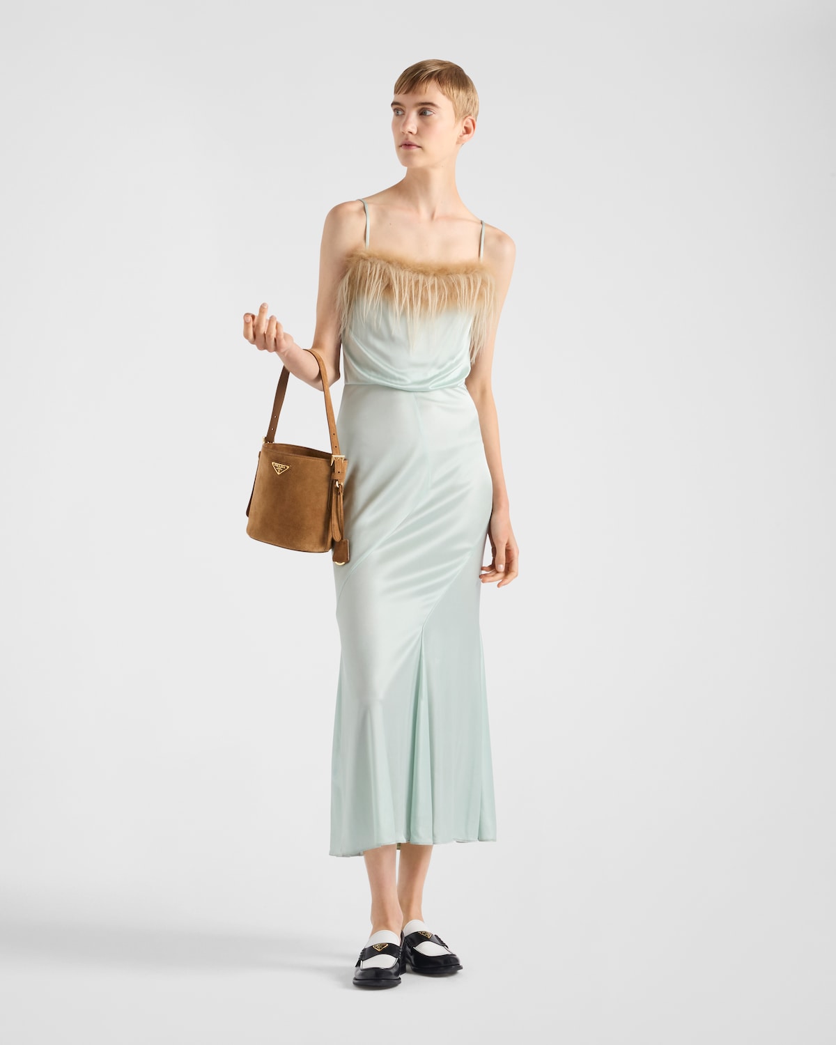 Prada Vestido de punto de satén