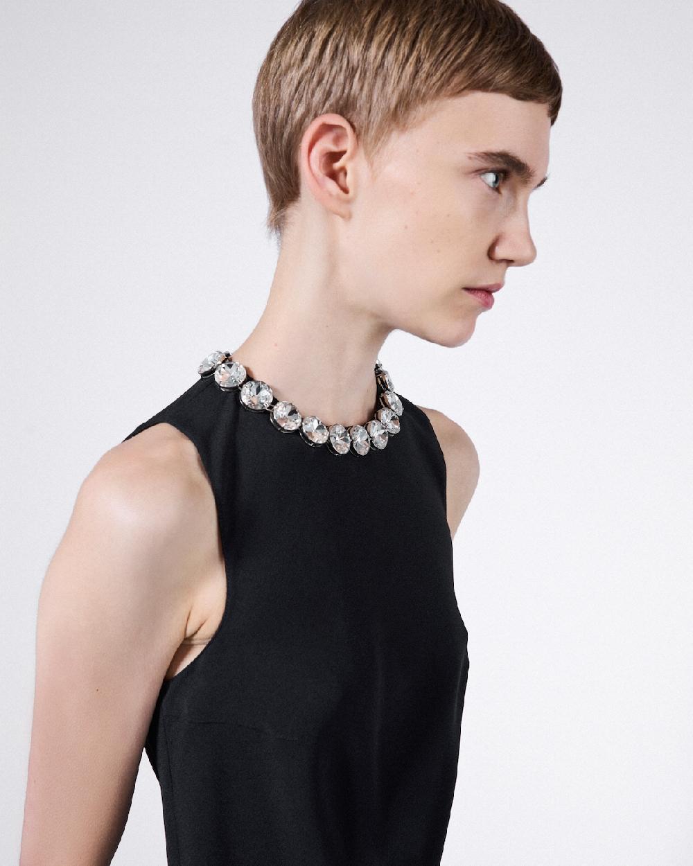 Prada Vestido De Sablé Bordado