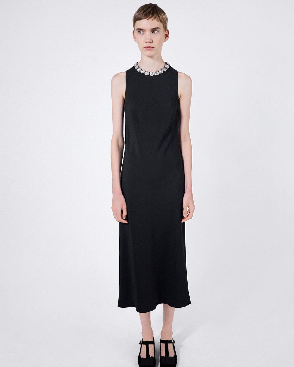 Prada Vestido De Sablé Bordado