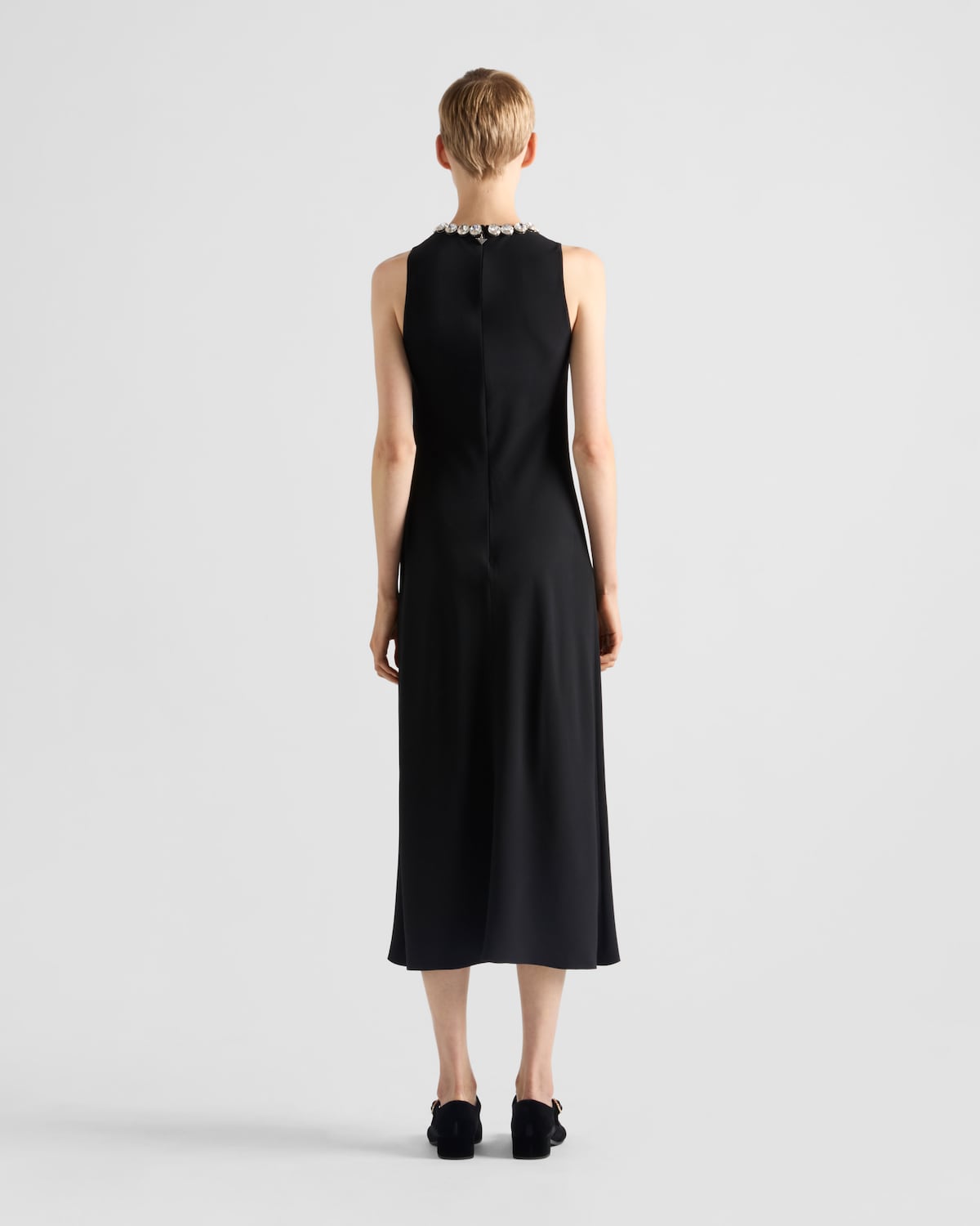 Prada Vestido De Sablé Bordado