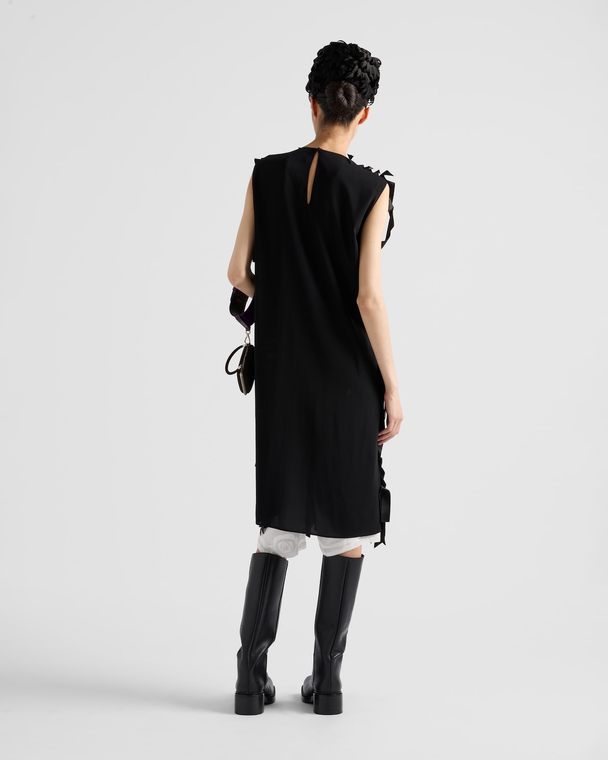 Prada Vestido De Sablé Con Lazos