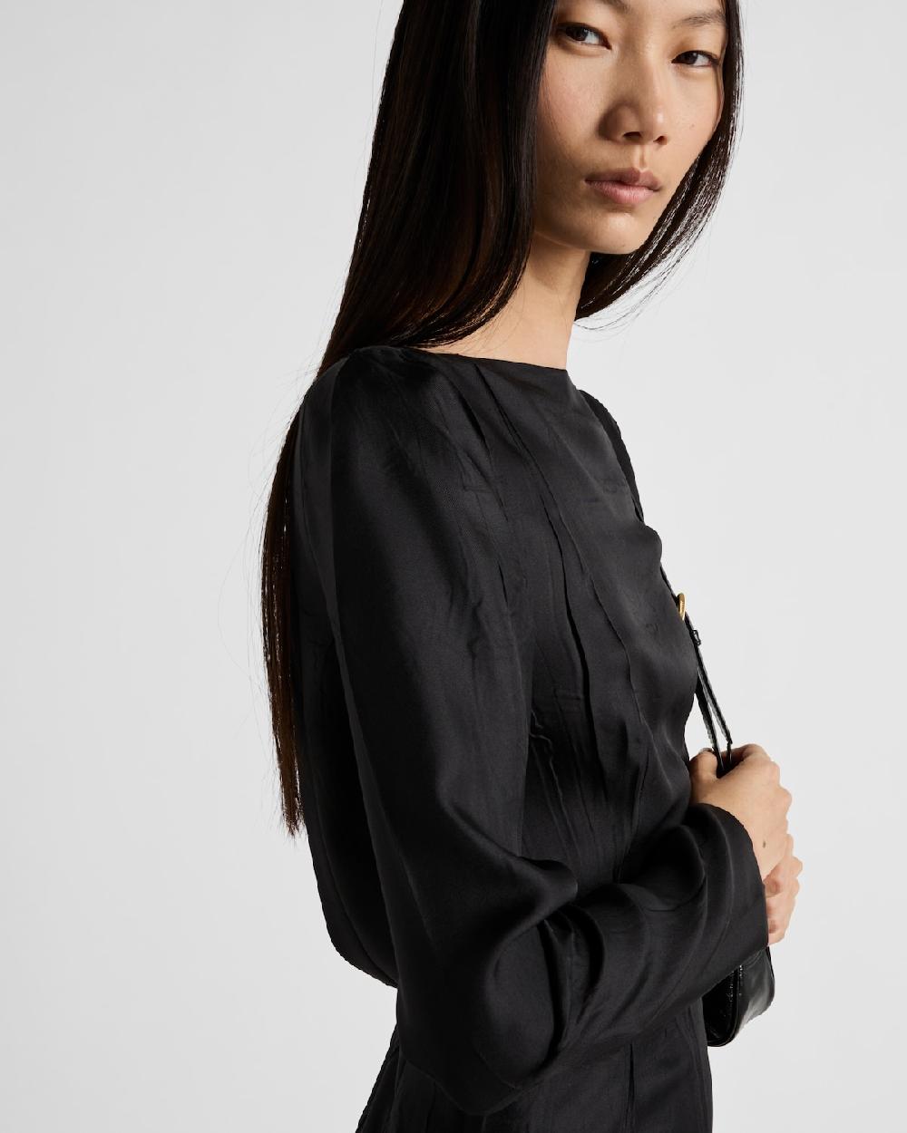 Prada Vestido De Sarga De Seda