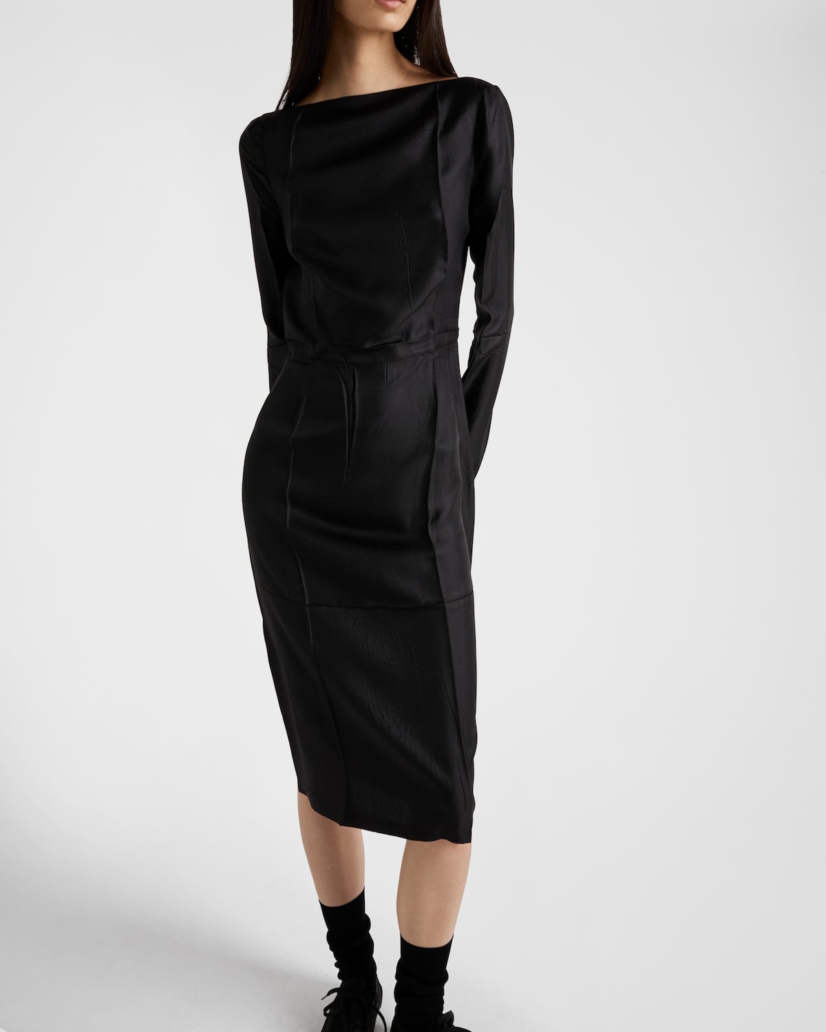 Prada Vestido De Sarga De Seda