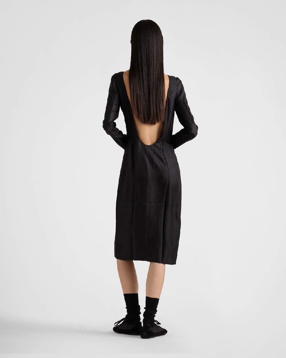 Prada Vestido De Sarga De Seda