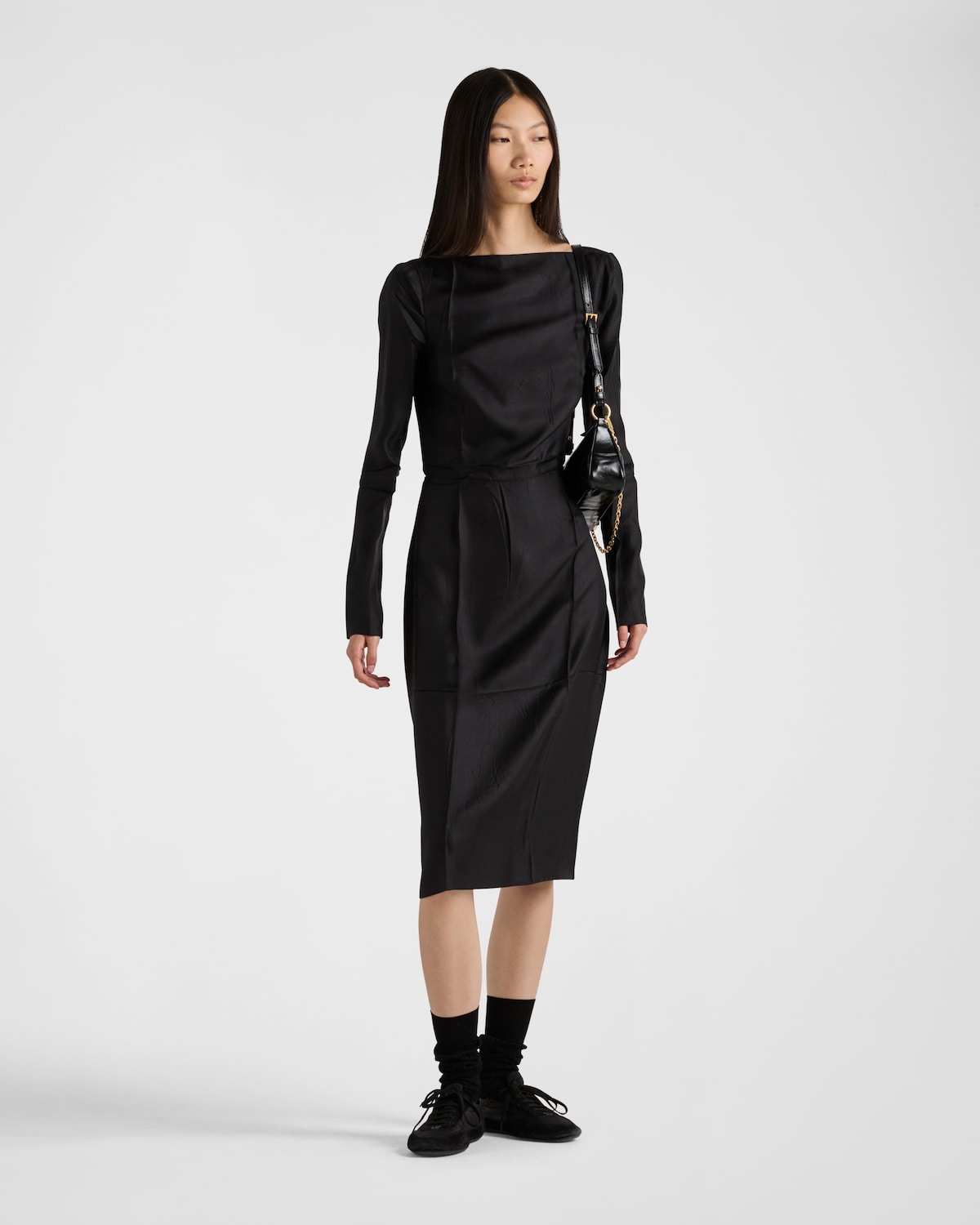 Prada Vestido de sarga de seda