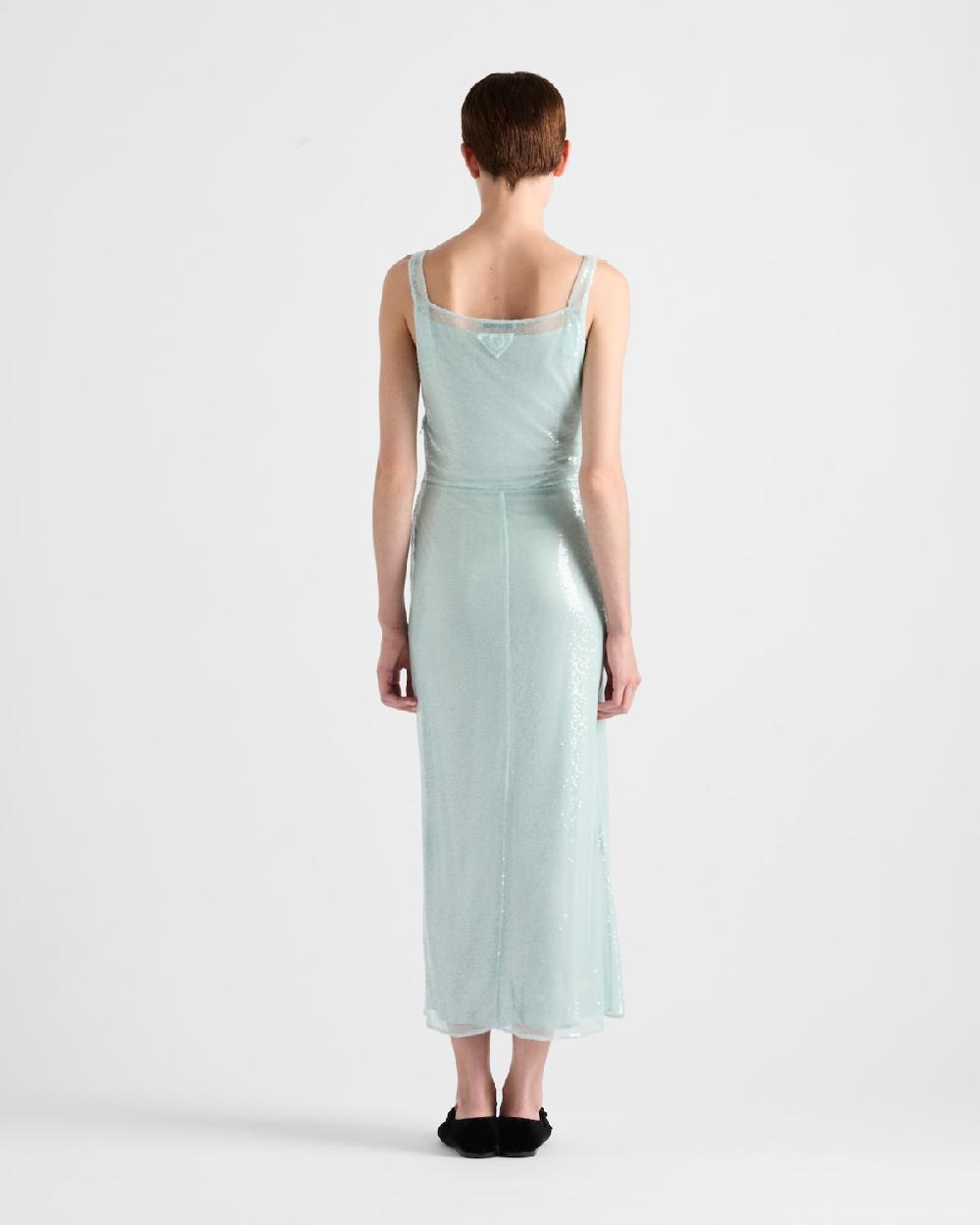 Prada Vestido De Tul Con Lentejuelas