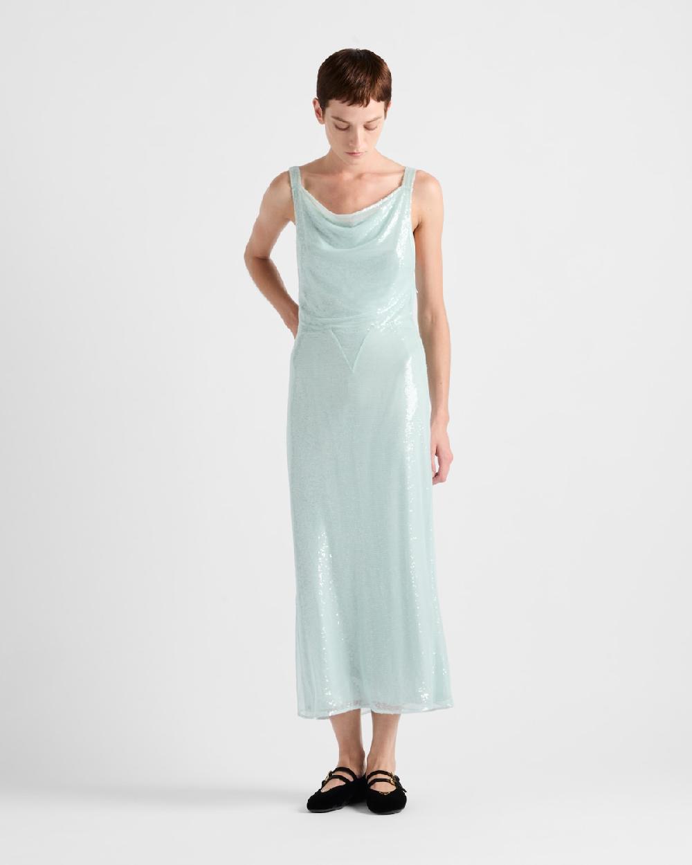 Prada Vestido de tul con lentejuelas